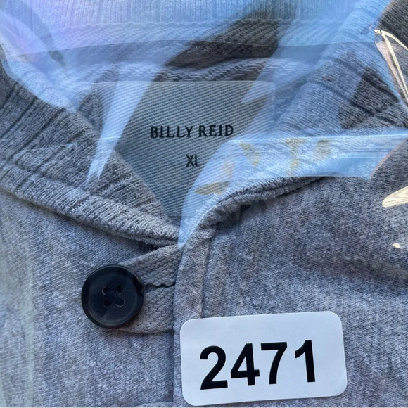 Billy Reid Medium Gray Mouline Shawl Pullover Sweatshirt - 22471 - Picture 9 of 9